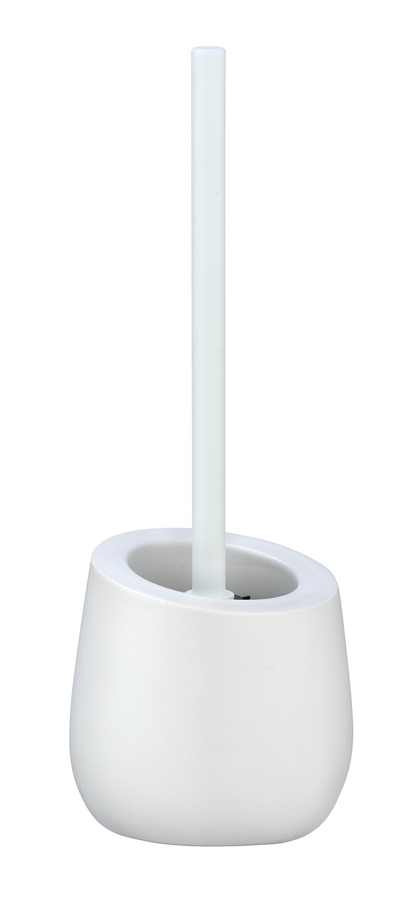 Perie pentru toaleta cu suport, Wenko, Badi, 13.5 x 13.5 x 38 cm, ceramica, alb - imagine 4